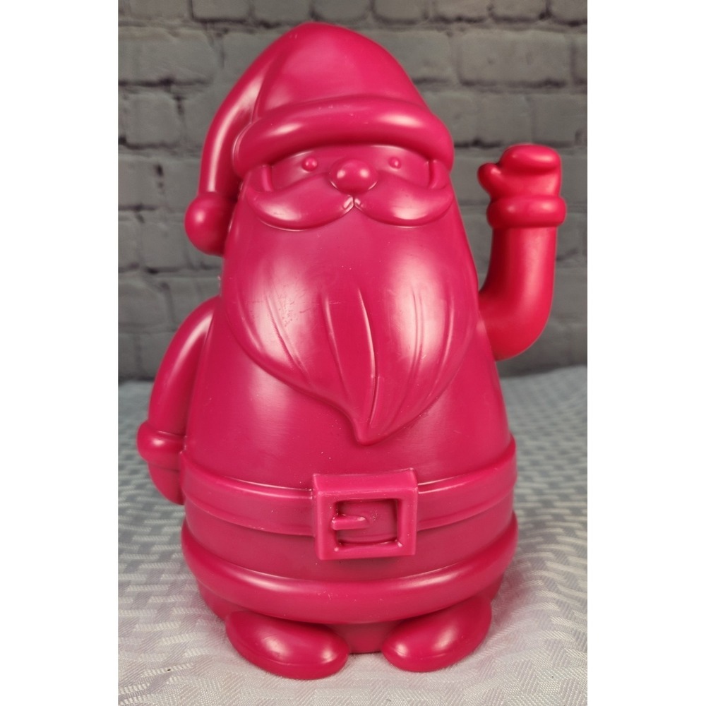 Waving Santa + Lights Up Table Top Decor Pink Holiday Time